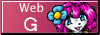 88x31 button, orange background, on the right is a panda head with pink hair. Text says: Web G